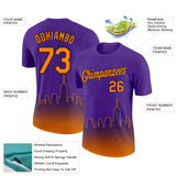 Custom Purple Bay Orange-Black 3D Phoenix City Edition Fade Fashion Performance T-Shirt
