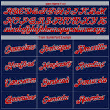 Custom Navy Red-Gray 3D Boston City Edition Fade Fashion Performance T-Shirt