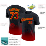 Custom Black Red-Gold 3D Atlanta City Edition Fade Fashion Performance T-Shirt