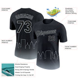 Custom Black Silver 3D Oakland City Edition Fade Fashion Performance T-Shirt