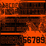 Custom Black Orange 3D Pattern Abstract Brush Stroke Authentic Football Jersey