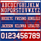 Custom Royal White-Red 3D Pattern Abstract Brush Stroke Authentic Football Jersey