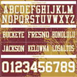 Custom Burgundy White-Old Gold 3D Pattern Abstract Brush Stroke Authentic Football Jersey