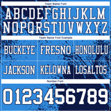 Custom Powder Blue White-Navy 3D Pattern Abstract Brush Stroke Authentic Football Jersey
