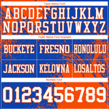 Custom Thunder Blue White-Orange 3D Pattern Abstract Brush Stroke Authentic Football Jersey