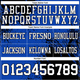 Custom Thunder Blue White-Black 3D Pattern Abstract Brush Stroke Authentic Football Jersey