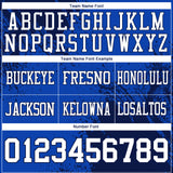 Custom Thunder Blue White-Navy 3D Pattern Abstract Brush Stroke Authentic Football Jersey