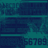 Custom Navy Teal 3D Pattern Abstract Brush Stroke Mesh Authentic Football Jersey