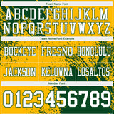 Custom Gold White-Green 3D Pattern Abstract Brush Stroke Mesh Authentic Football Jersey