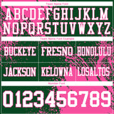 Custom Green White-Pink 3D Pattern Abstract Brush Stroke Mesh Authentic Football Jersey