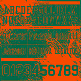 Custom Kelly Green Orange 3D Pattern Abstract Brush Stroke Mesh Authentic Football Jersey