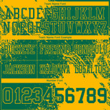 Custom Kelly Green Gold 3D Pattern Abstract Brush Stroke Mesh Authentic Football Jersey