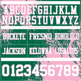 Custom Kelly Green White-Light Pink 3D Pattern Abstract Brush Stroke Mesh Authentic Football Jersey