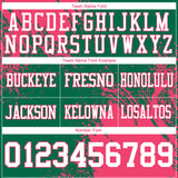 Custom Kelly Green White-Neon Pink 3D Pattern Abstract Brush Stroke Mesh Authentic Football Jersey