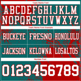 Custom Teal White-Red 3D Pattern Abstract Brush Stroke Mesh Authentic Football Jersey