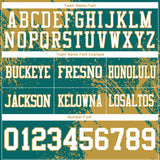 Custom Teal White-Old Gold 3D Pattern Abstract Brush Stroke Mesh Authentic Football Jersey
