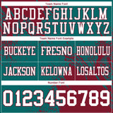 Custom Teal White-Crimson 3D Pattern Abstract Brush Stroke Mesh Authentic Football Jersey