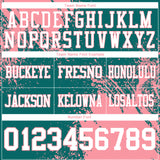 Custom Teal White-Medium Pink 3D Pattern Abstract Brush Stroke Mesh Authentic Football Jersey