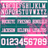 Custom Teal White-Pink 3D Pattern Abstract Brush Stroke Mesh Authentic Football Jersey