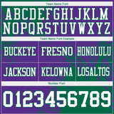 Custom Purple White-Kelly Green 3D Pattern Abstract Brush Stroke Mesh Authentic Football Jersey