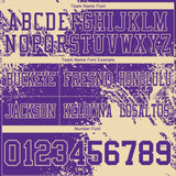 Custom Purple Cream 3D Pattern Abstract Brush Stroke Mesh Authentic Football Jersey