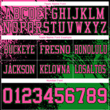 Custom Black Pink-Grass Green 3D Pattern Abstract Brush Stroke Mesh Authentic Football Jersey