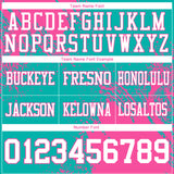 Custom Aqua White-Pink 3D Pattern Abstract Brush Stroke Mesh Authentic Football Jersey