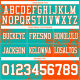 Custom Aqua White-Orange 3D Pattern Abstract Brush Stroke Mesh Authentic Football Jersey