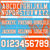Custom Sky Blue White-Orange 3D Pattern Abstract Brush Stroke Mesh Authentic Football Jersey