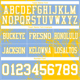 Custom Light Blue White-Yellow 3D Pattern Abstract Brush Stroke Mesh Authentic Football Jersey
