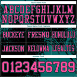Custom Black Pink-Teal 3D Pattern Abstract Brush Stroke Mesh Authentic Football Jersey