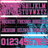 Custom Black Pink-Sky Blue 3D Pattern Abstract Brush Stroke Mesh Authentic Football Jersey