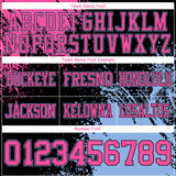 Custom Black Pink-Light Blue 3D Pattern Abstract Brush Stroke Mesh Authentic Football Jersey