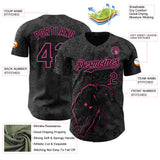 Custom Black Pink 3D Hawaii Tropical Palm Leaves And Animal Leopard Authentic Baseball Jersey