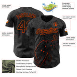 Custom Black Orange 3D Hawaii Tropical Palm Leaves And Animal Leopard Authentic Baseball Jersey