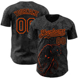 Custom Black Orange 3D Hawaii Tropical Palm Leaves And Animal Leopard Authentic Baseball Jersey