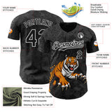 Custom Black White 3D Hawaii Tropical Palm Leaves And Animal Tiger Authentic Baseball Jersey