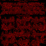Custom Black Red 3D Pattern Design Flower Authentic Baseball Jersey