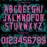 Custom Black Pink-Teal 3D Pattern Design Flower Authentic Baseball Jersey