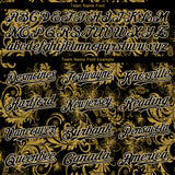 Custom Black Old Gold-White 3D Pattern Design Flower Authentic Baseball Jersey