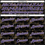 Custom Stitched Black Dark Purple-Cream 3D Pattern Design Golden Subtle Floral Sports Pullover Sweatshirt Hoodie