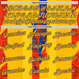 Custom Yellow Red-Dark Purple 3D Pattern Design Color Block Stripe Sport Wear Performance T-Shirt