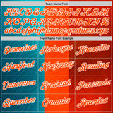 Custom Orange Blue-White 3D Pattern Design Neon Stripe Sport Wear Performance T-Shirt