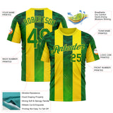 Custom Yellow Grass Green-Green 3D Pattern Design Brazil Stripe Sport Wear Performance T-Shirt