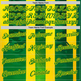 Custom Yellow Grass Green-Green 3D Pattern Design Brazil Stripe Sport Wear Performance T-Shirt