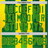 Custom Yellow Grass Green-Green 3D Pattern Design Brazil Stripe Sport Wear Performance T-Shirt