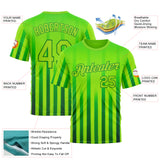 Custom Green Neon Green-Grass Green 3D Pattern Design Mexico Gradient Stripe Sport Wear Performance T-Shirt
