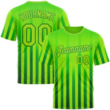 Custom Green Neon Green-Grass Green 3D Pattern Design Mexico Gradient Stripe Sport Wear Performance T-Shirt