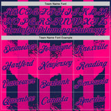 Custom Red Dark Purple-Hot Pink 3D Pattern Design Neon Stripe Sport Wear Performance T-Shirt