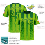 Custom Green Grass Green Yellow-Light Yellow 3D Pattern Design Brazil Stripe Sport Wear Performance T-Shirt